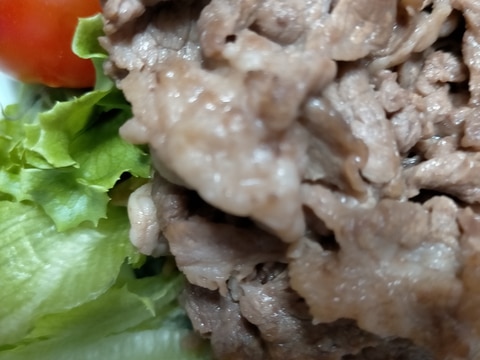 牛肉焼きにプチトマトとレタス添えて